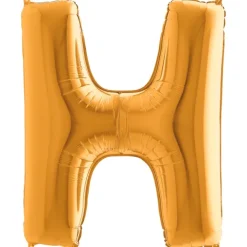 Balon foliowy litera H alfabet złota 40 cali