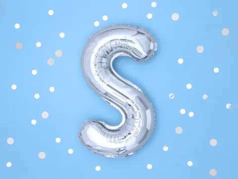 BALON foliowy Litera S 35 cm na POWIETRZE