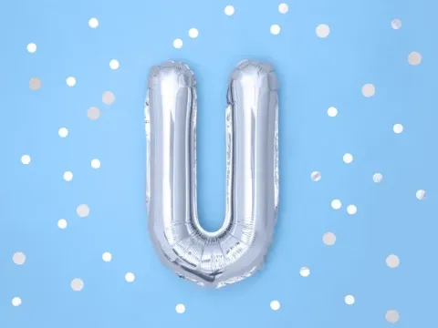 BALON foliowy Litera U 35 cm na POWIETRZE