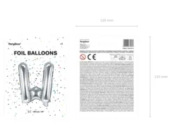 BALON foliowy Litera W 35 cm na POWIETRZE