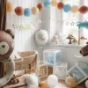 Balon foliowy Miś na księżycu niebieski 80x98 cm