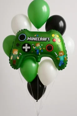 Balon foliowy Minecraft w kształcie pada do gier – zielony 67 x 65 cm