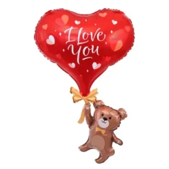 Balon foliowy Miś z sercem I love You 42x69 cm