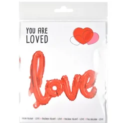 Balon foliowy napis LOVE czerwony 45x60 cm