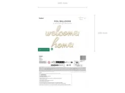 Balon foliowy napis Welcome Home, 335x71 cm, cappuccino