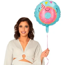 Balon foliowy niebieski pączek donut 45 cm