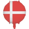 Balon foliowy okragły Flaga Danii 35 cm