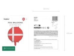 Balon foliowy okragły Flaga Danii 35 cm