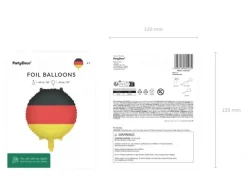 Balon foliowy okragły Flaga Niemiec 35 cm