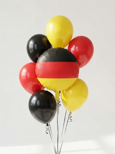 Balon foliowy okragły Flaga Niemiec 35 cm