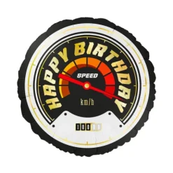 Balon foliowy okragły Happy Birthday Wyścigówka 18 cali