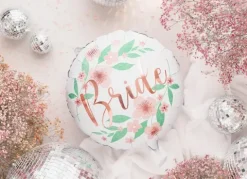 Balon foliowy okrągły Bride wieczór panieński w kwiaty 18 cali