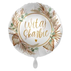 Balon foliowy okrągły 18 cali Witaj Skarbie Baby Shower