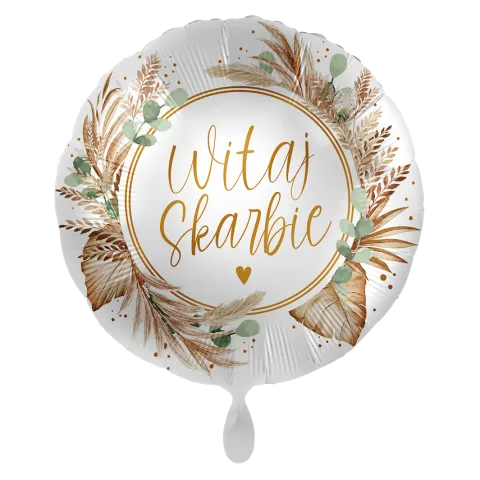 Balon foliowy okrągły 18 cali Witaj Skarbie Baby Shower