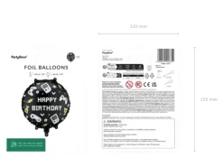 Balon foliowy okrągły Gamepady Hapy Birthday 35 cm