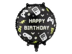Balon foliowy okrągły Gamepady Hapy Birthday 35 cm