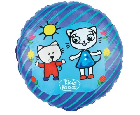 Balon foliowy okrągły Kicia Kocia i Nunuś 18 cali 1 szt.