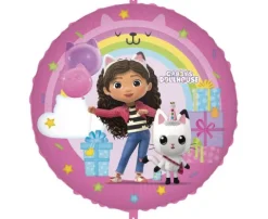 Balon foliowy okrągły Koci Domek Gabi 18 cali 46 cm Procos