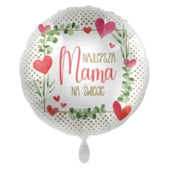 Balon foliowy okrągły Najlepsza Mama na Świecie 18 cali