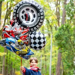Balon foliowy okrągły Racing Car Flaga w szachownicę
