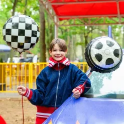 Balon foliowy okrągły Racing Car Flaga w szachownicę