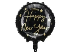 Balon foliowy okrągły sylwestrowy Happy New Year 45 cm