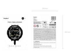 Balon foliowy okrągły sylwestrowy Happy New Year 45 cm