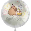 Balon foliowy okrągły urodzinowy Wszystkiego Najlepszego Kapibara 18 cali