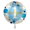 Balon foliowy okrągły 1 Urodziny - Roczek niebieski 43 cm