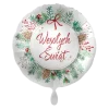 Balon foliowy okrągły WIANEK Wesołych Świąt 43 cm