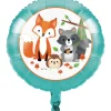 Balon foliowy okrągły Woodland Zwierzątka 45 cm