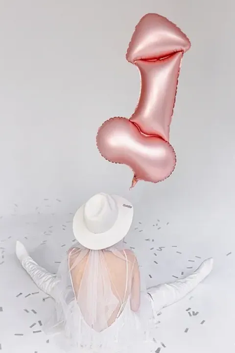 Balon foliowy Penis wieczór panieński, bez nadruku 112 cm