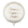 Balon foliowy Pierwsza Komunia Święta okrągły 35 cm