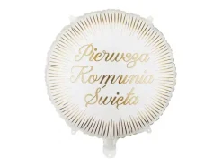 Balon foliowy Pierwsza Komunia Święta okrągły 35 cm