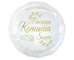 Balon foliowy Pierwsza Komunia Święta okrągły (Biblia) 18"