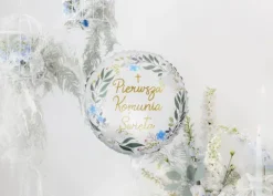 Balon foliowy Pierwsza Komunia Święta okrągły 45 cm