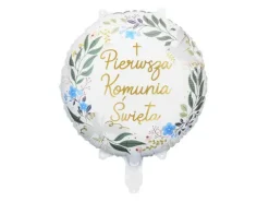 Balon foliowy Pierwsza Komunia Święta okrągły 45 cm