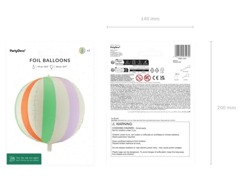 Balon foliowy piłka w paski 75 cm