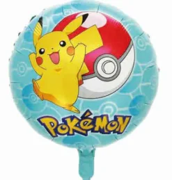 Balon foliowy POKEMON Pikachu okrągły 18 cali niebieski
