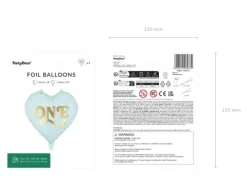 Balon foliowy serce ONE niebieski 45 cm
