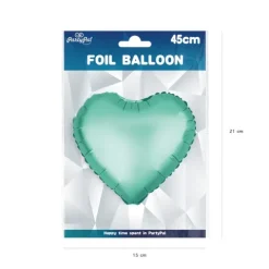 Balon foliowy serce satynowe matowe 18 cali zielone
