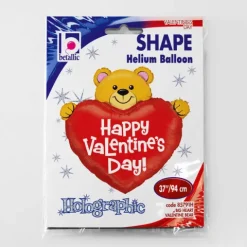 Balon foliowy serce z misiem Happy Valentines Day 37 cali
