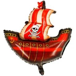 Balon foliowy statek piracki czerwony 70 x 75 cm