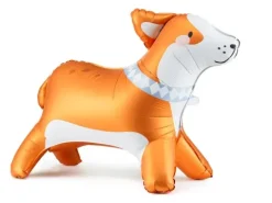 Balon foliowy stojący pies, piesek Corgi 88x70 cm + kartka