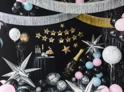 Balon foliowy Szampan czarny na Sylwestra butelka Happy New Year 39,5x98 cm