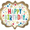Balon foliowy urodzinowy HAPPY BIRTHDAY kropeczki 55 x 63 cm