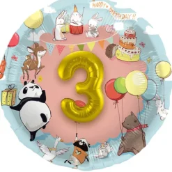 Balon Foliowy urodzinowy trójwymiarowy 56 cm + liczby 1-5
