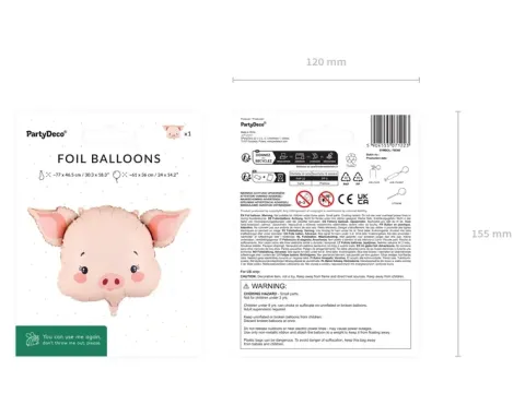 Balon foliowy Świnka 61x36 cm