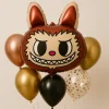 Balon foliowy w kształcie LABUBU brązowa głowa 68x48 cm