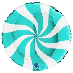 Balon Grabo 18'' Round Swirly White Tiffany